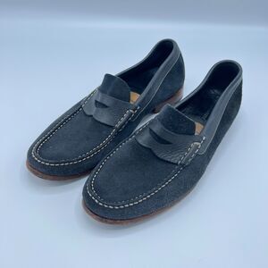 Johnston & Murphy Danbury Sheepskin Suede Leather Penny Loafers Size 10M Navy